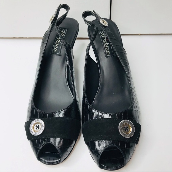 BRIGHTON Black Nigel Heels Size 9 - Picture 3 of 6